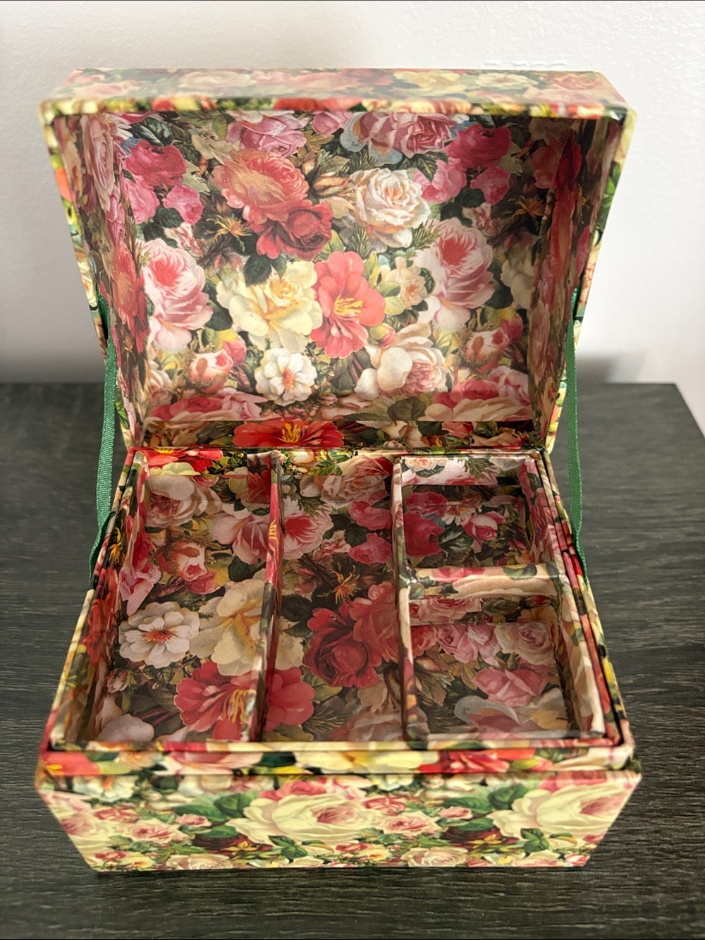 Floral Portrait Decorative Trinket Box in Multicolor - Picture 3 of 10